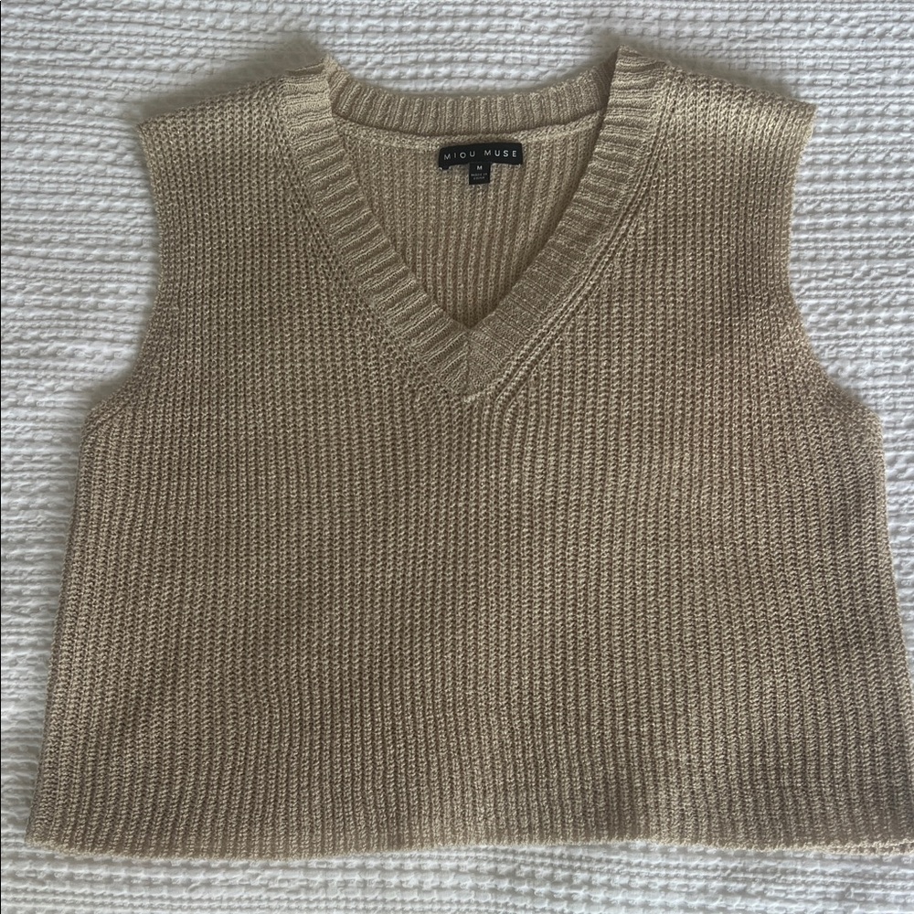 Miou Muse Knit Sleeveless Sweater Vest
